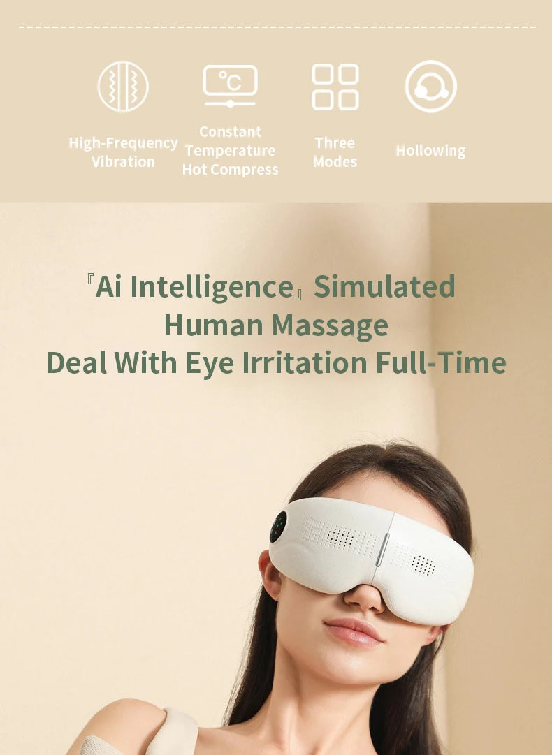 Massaggiatore per Occhi Intelligente | Calore, Vibrazione & Bluetooth